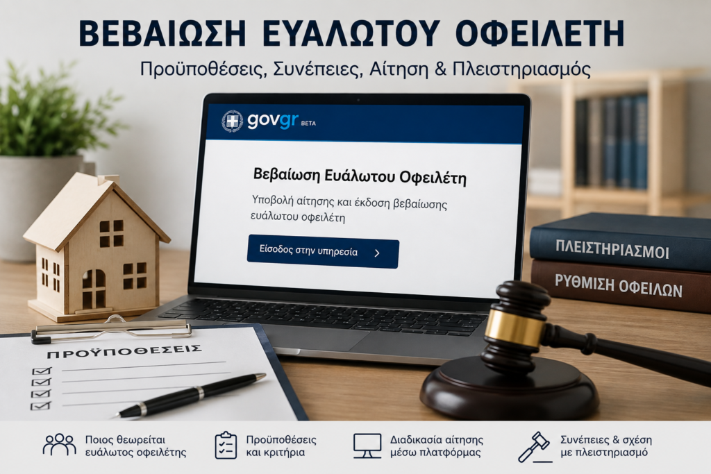 Βεβαίωση ευάλωτου οφειλέτη – προϋποθέσεις, συνέπειες, αίτηση και πλειστηριασμός