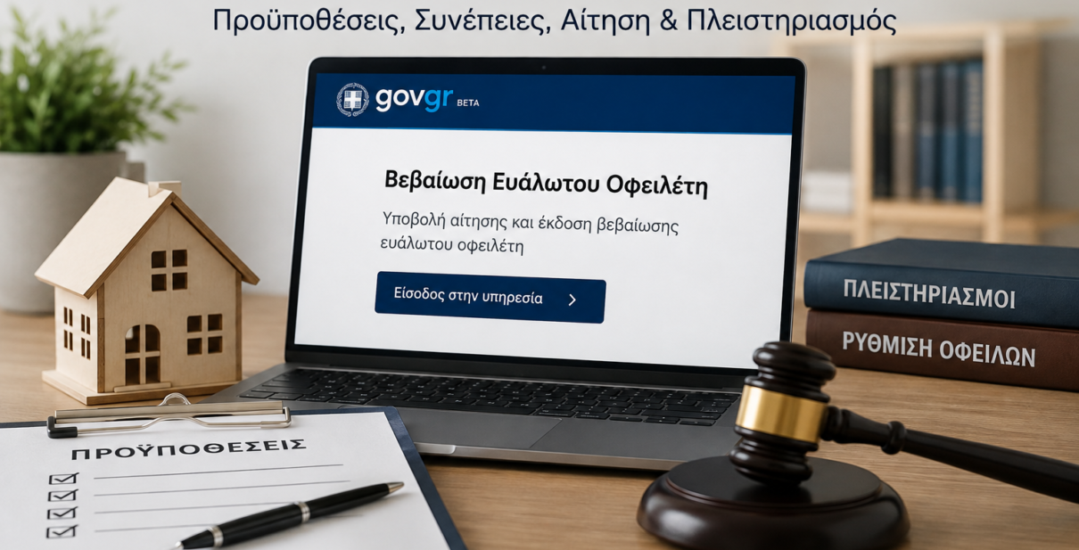 Βεβαίωση ευάλωτου οφειλέτη – προϋποθέσεις, συνέπειες, αίτηση και πλειστηριασμός