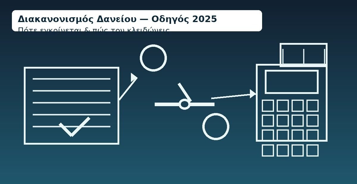 Διακανονισμός δανείου – 2025: συμβόλαιο με ✓, χειραψία πάνω σε %, κομπιουτεράκι/ημερολόγιο