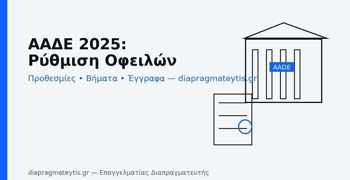 ρύθμιση οφειλών ΑΑΔΕ 2025 – προθεσμίες, βήματα και έγγραφα