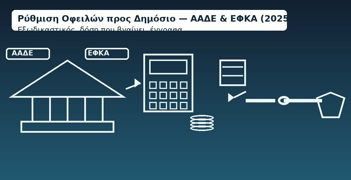 Ρύθμιση οφειλών προς Δημόσιο – 2025: ΑΑΔΕ, ΕΦΚΑ, υπολογιστής, ημερολόγιο, χειραψία προστασίας
