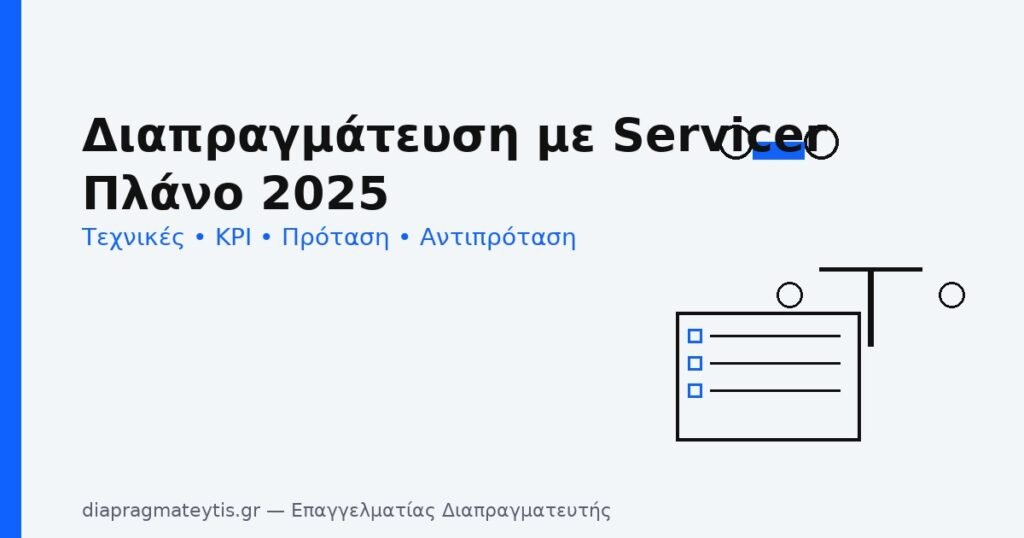 Διαπραγμάτευση με servicer – τεχνικές, KPI, πρόταση & αντιπρόταση Διαπραγμάτευση με servicer – τεχνικές, KPI, πρόταση & αντιπρόταση