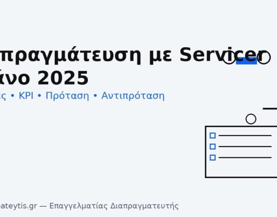 Διαπραγμάτευση με servicer – τεχνικές, KPI, πρόταση & αντιπρόταση