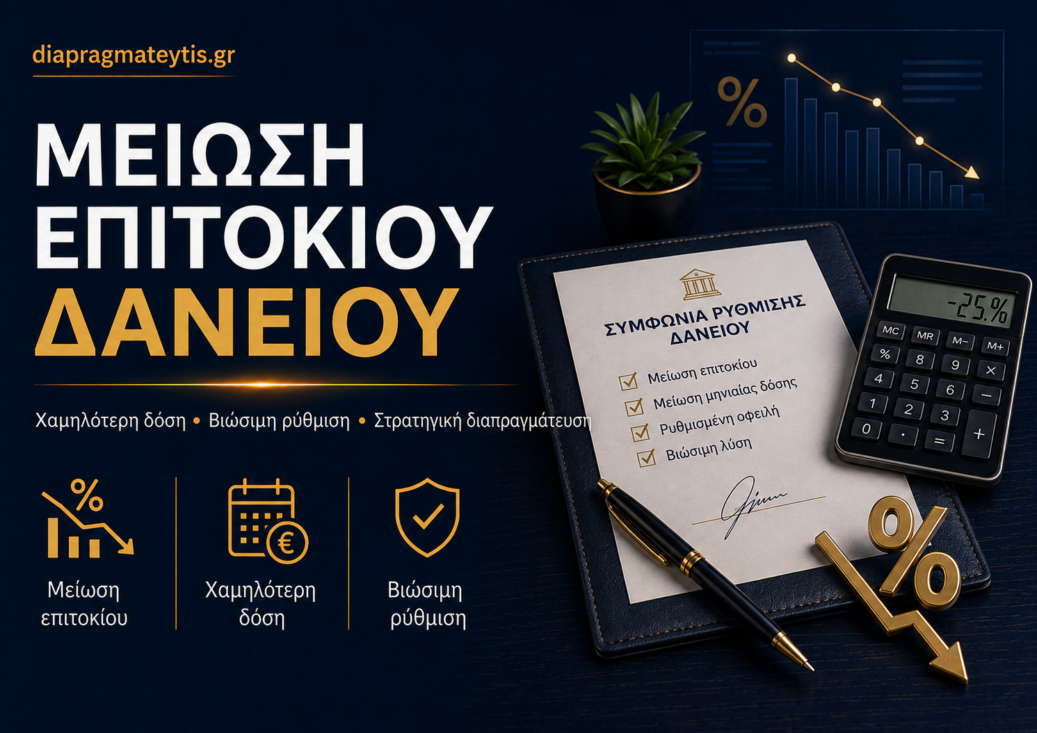 Μείωση επιτοκίου δανείου και χαμηλότερη μηνιαία δόση