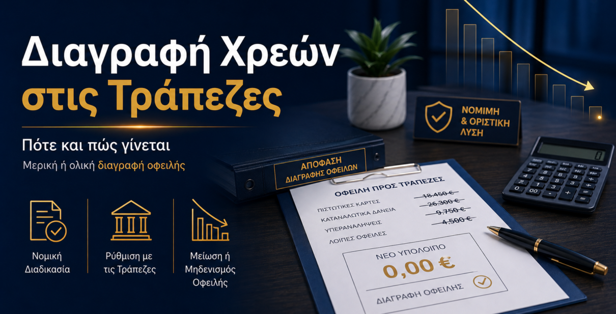Διαγραφή χρεών στις τράπεζες – μερική ή ολική διαγραφή οφειλής