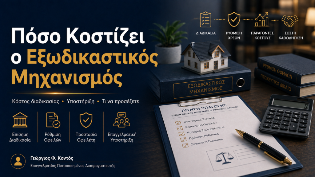 Πόσο κοστίζει ο εξωδικαστικός μηχανισμός – κόστος διαδικασίας και υποστήριξης
