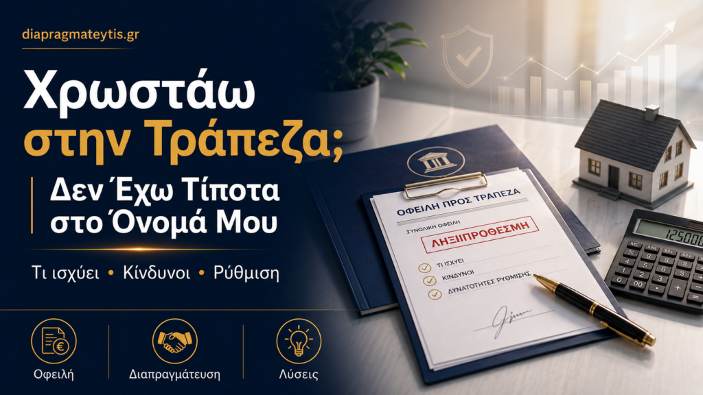 Χρωστάω στην τράπεζα και δεν έχω τίποτα στο όνομά μου – οφειλές και λύσεις Χρωστάω στην τράπεζα και δεν έχω τίποτα στο όνομά μου – οφειλές και λύσεις