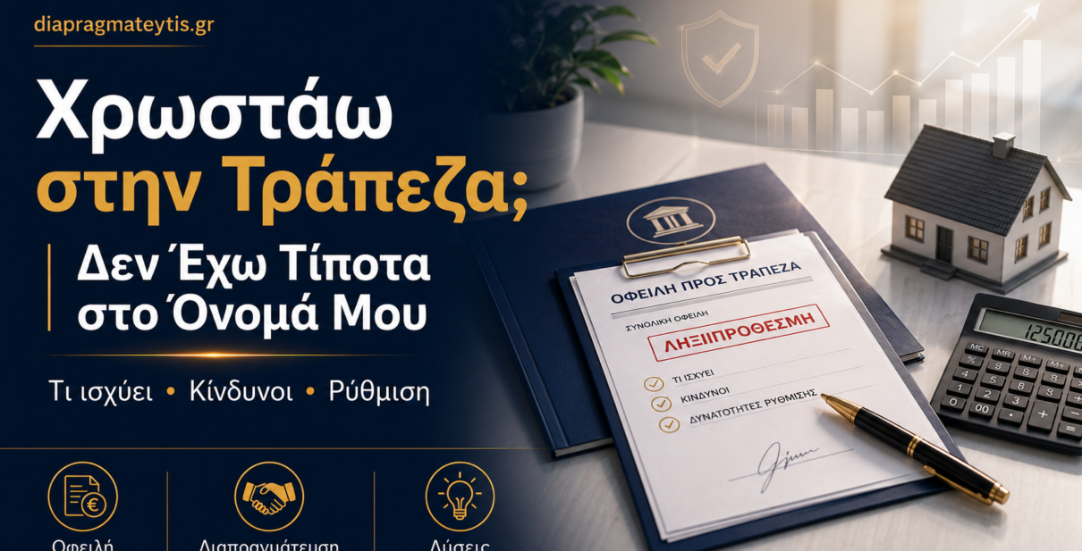 Χρωστάω στην τράπεζα και δεν έχω τίποτα στο όνομά μου – οφειλές και λύσεις